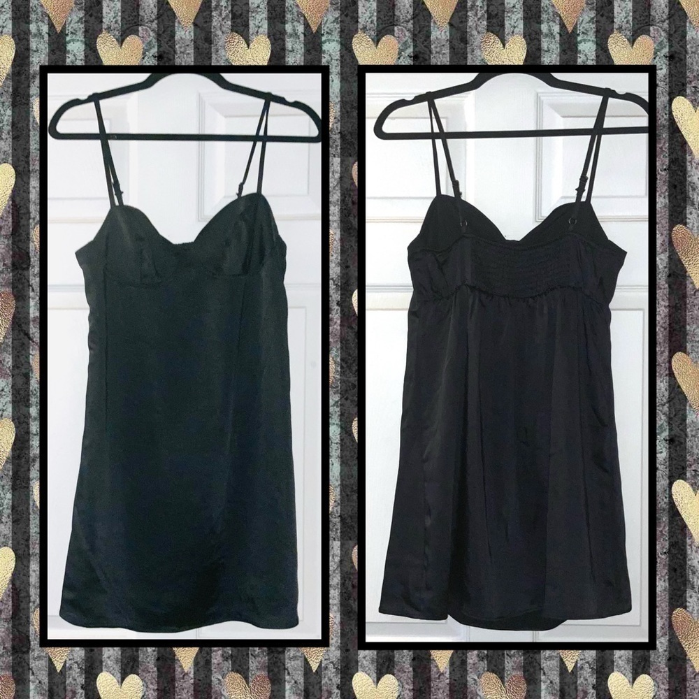 WILD FABLE Little black dress. Black satin spaghetti straps dress. NWOT SMALL